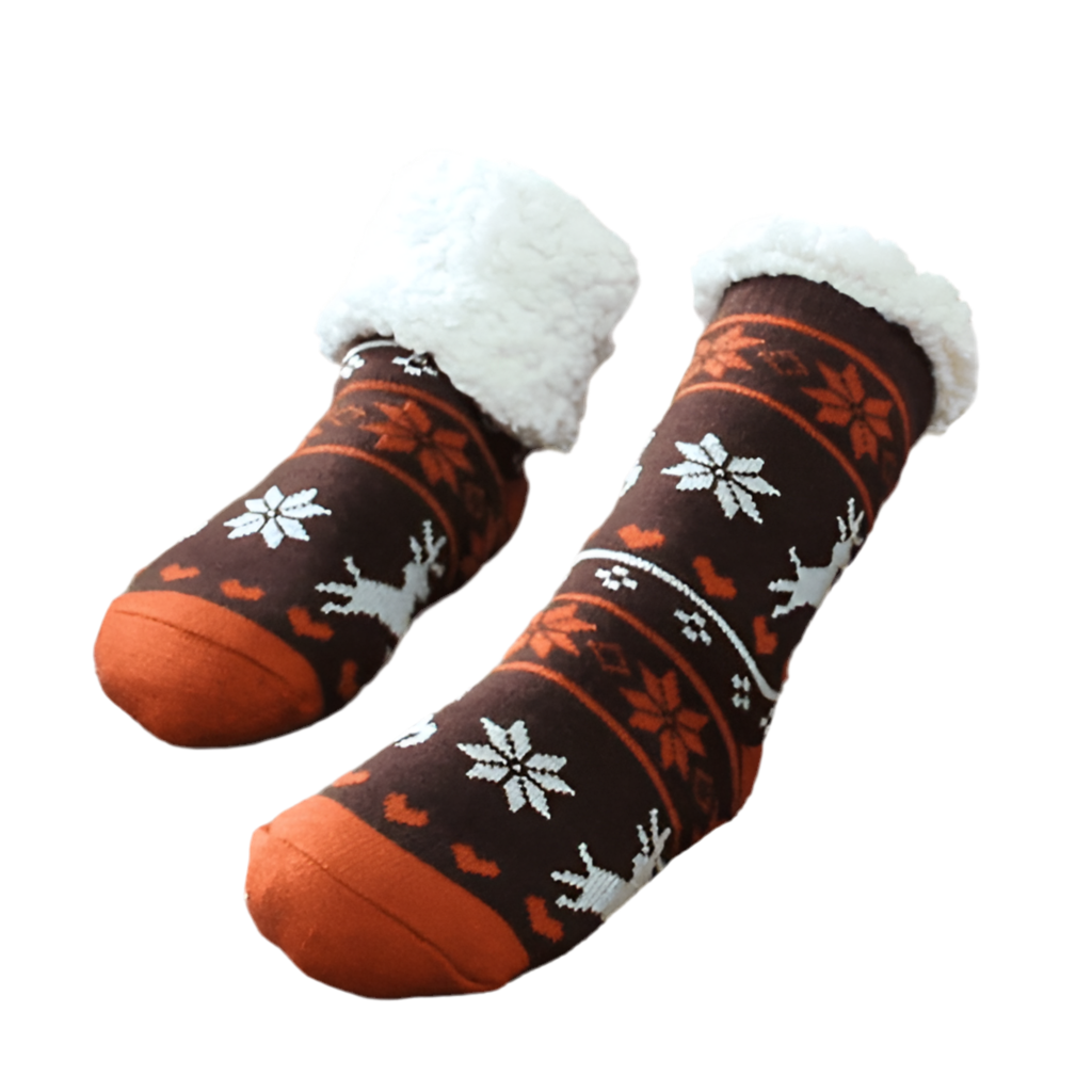 CosyStep – Holiday Socken mit Fleece-Schuhen