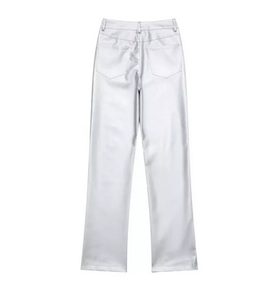 Lustra – Glänzende High-Waist Hose Damen