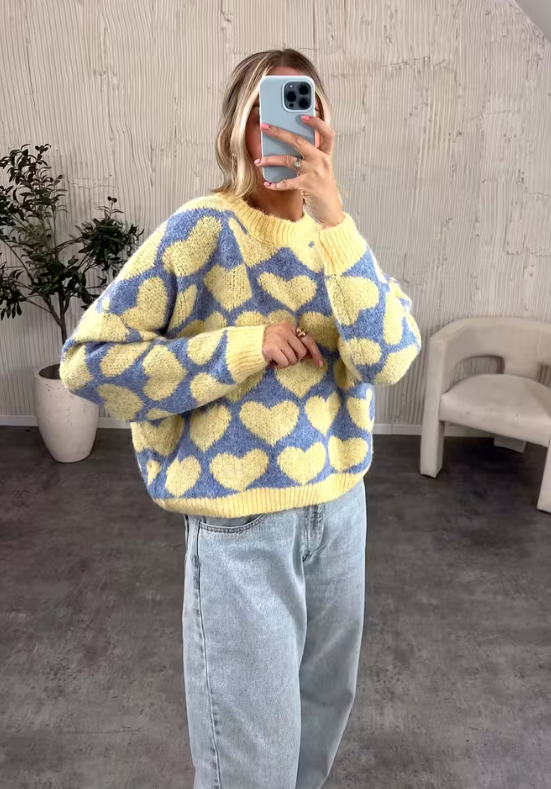 Curola – Herzmuster Pullover Damen